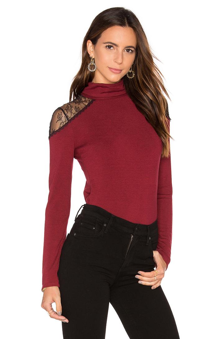 Krystalle Lace Shoulder Top
