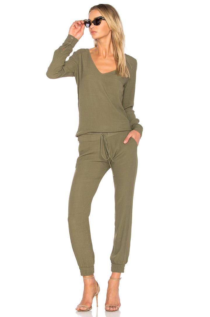 V Neck Long Sleeve Jumpsuit