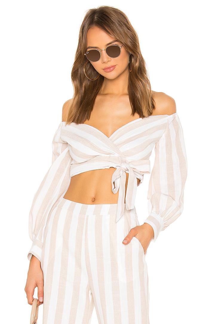 Laura Stripe Wrap Top