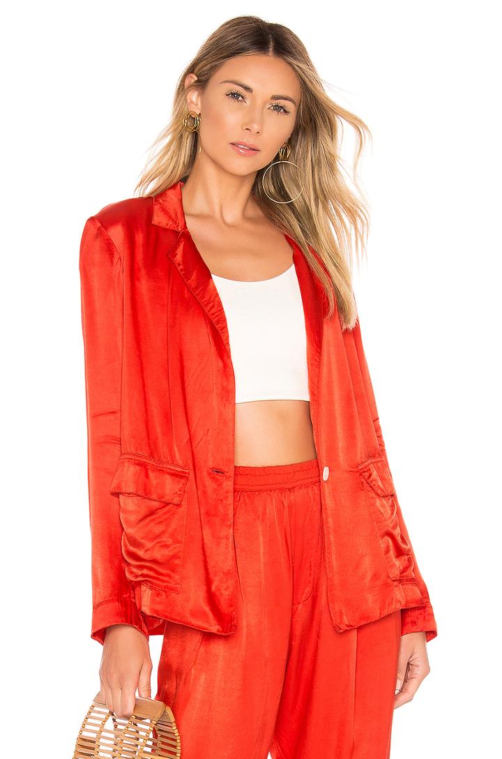 Satin Cargo Blazer