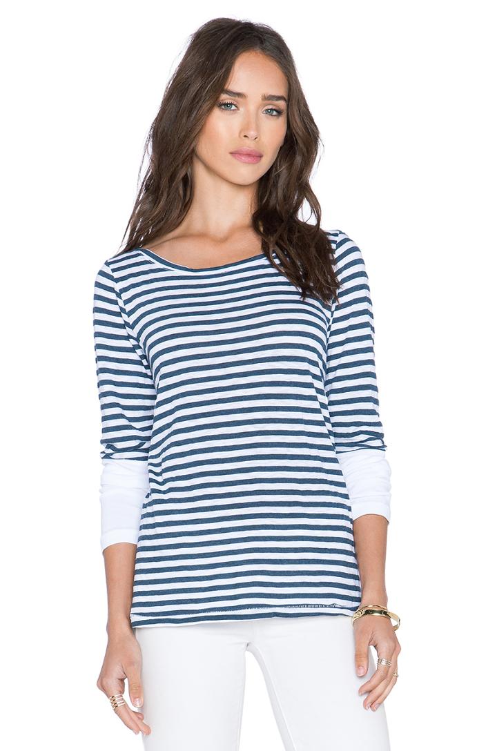 Navy Classic Stripe Long Sleeve Tee