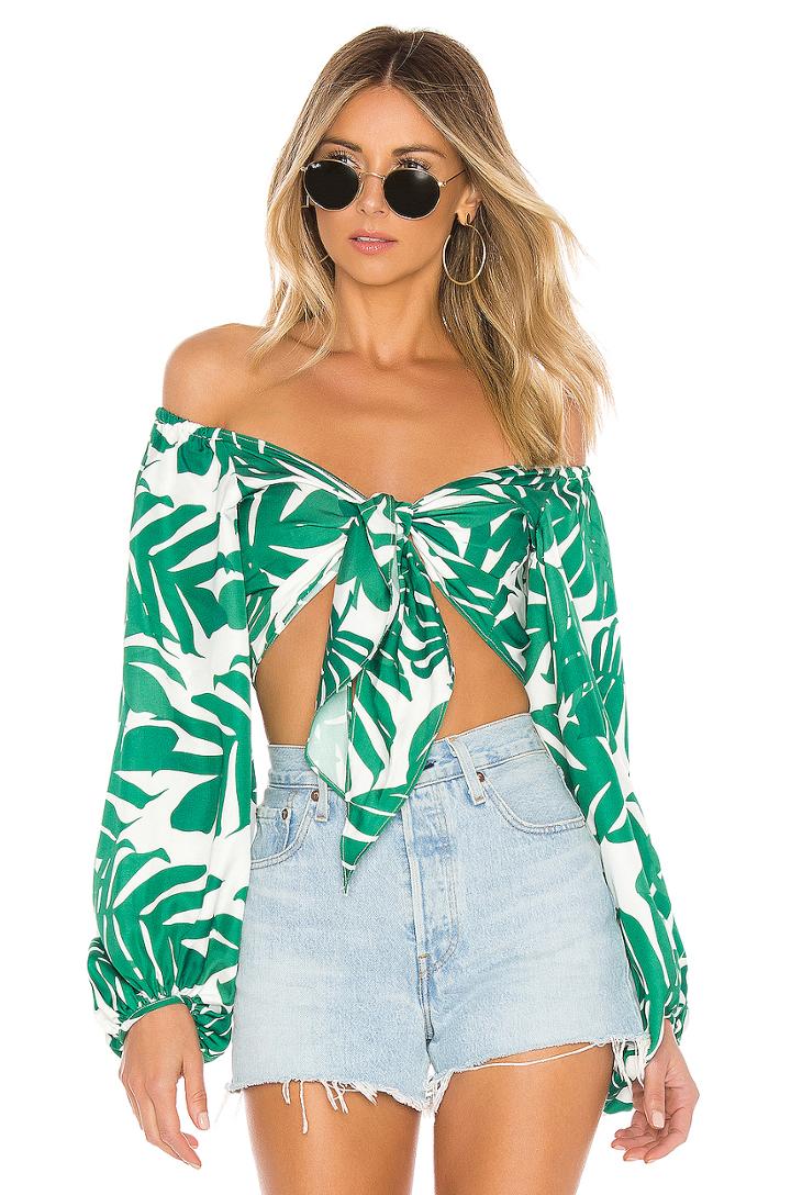 Geo Palm Tie Top
