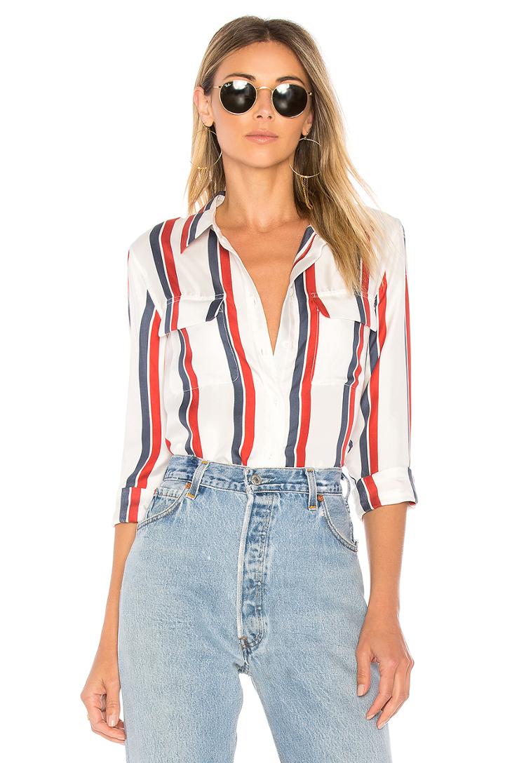 Slim Signature Stripe Button Up