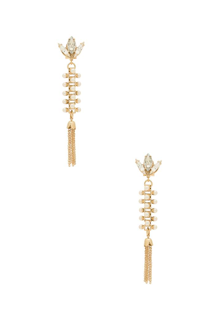 Amazonia Pearl And Crystal Tassel Earring