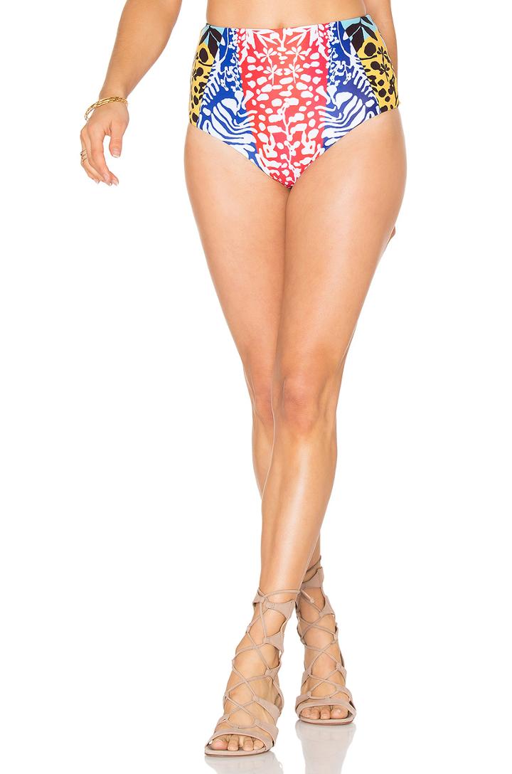 Lace Up Back Cheeky High Waist Bottom
