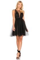 V Neck Fit & Flare Dress