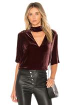 Slit Collar V Neck Top