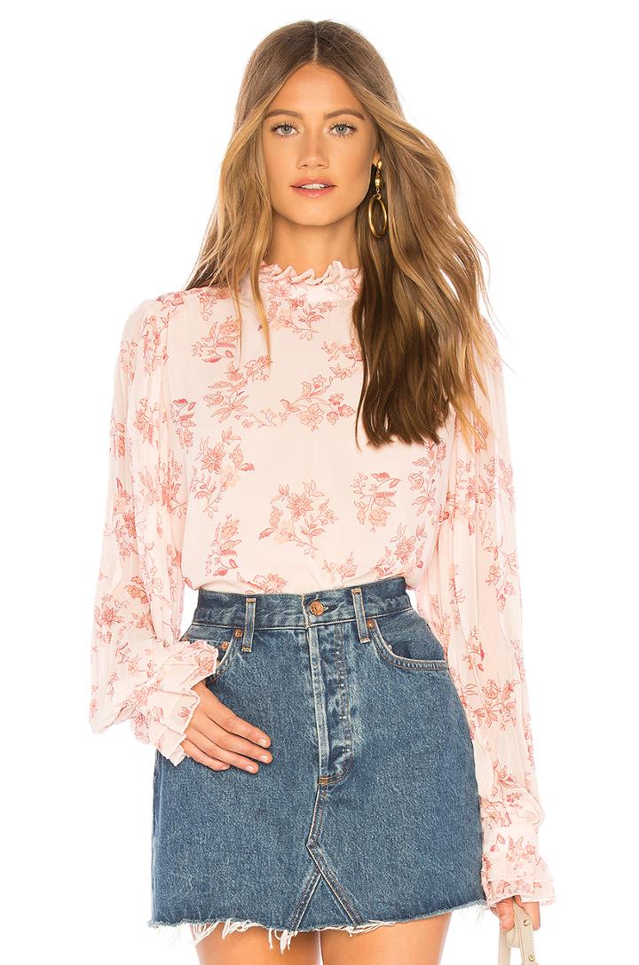 Pleated Ruffle Blouse