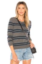 Cashmere Striped Shrunken Crew Sweater