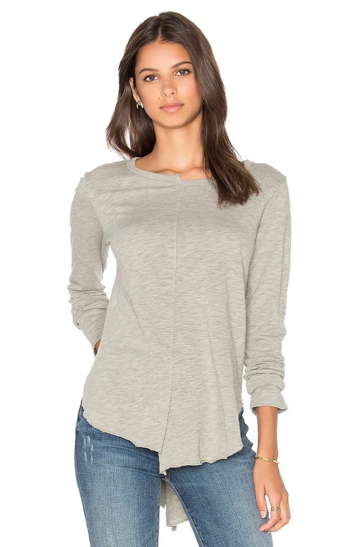 Shift Neck Shirttail Top