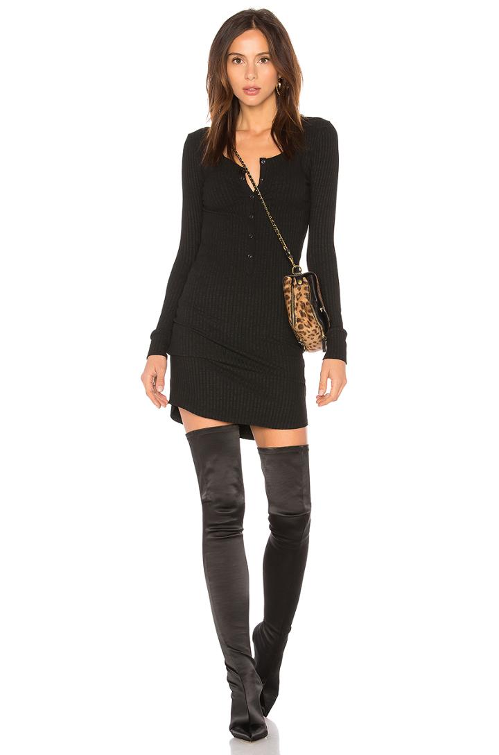 Long Sleeve Henley T Shirt Dress