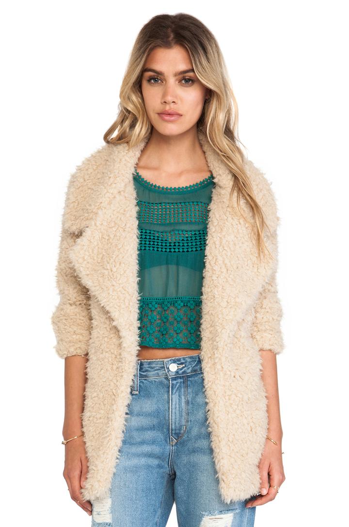 Violet Faux Shag Coat