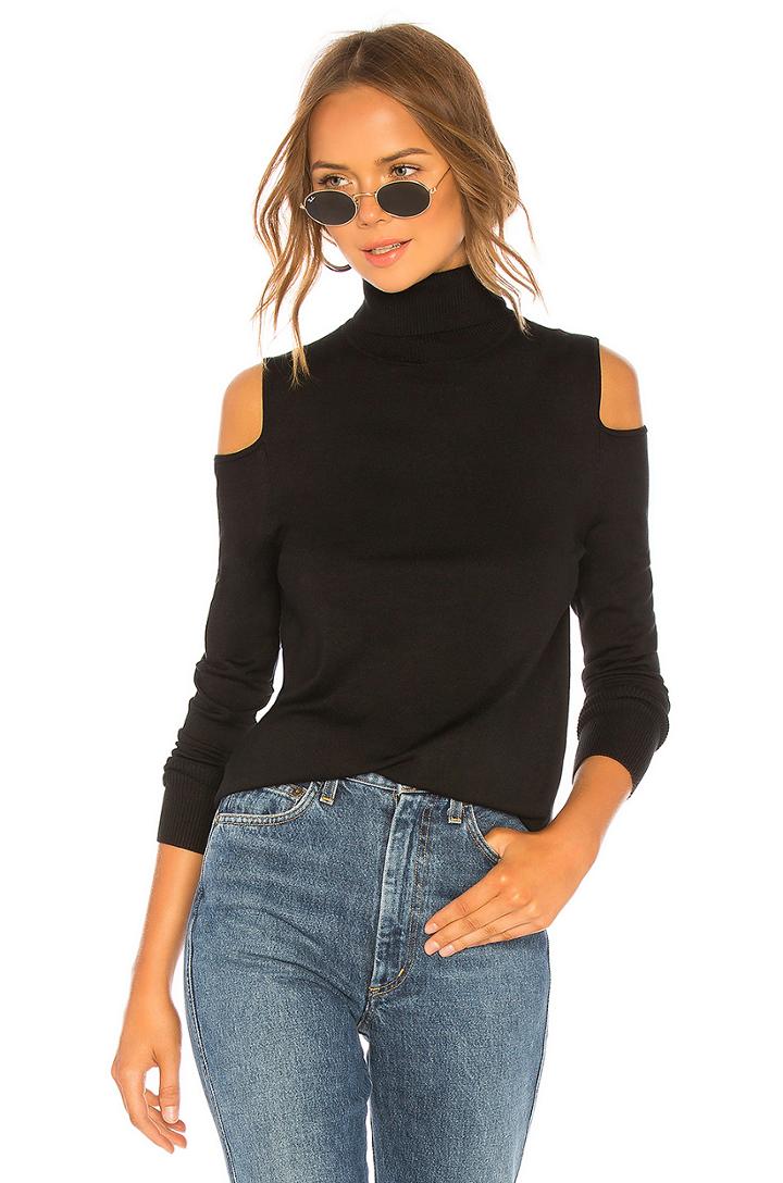 Cutout Shoulder Turtleneck
