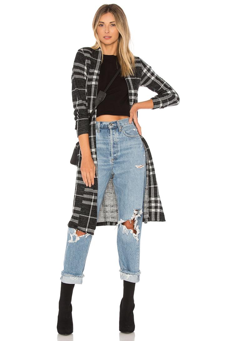 Sweater Plaid Cardigan