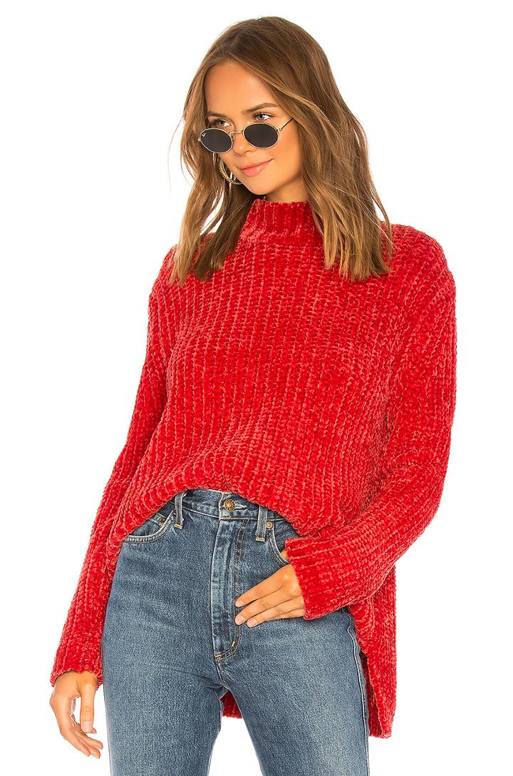 Bouncy Chenille Mock Neck