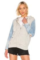 Gretchen Zip Up Denim Sleeve Hoodie