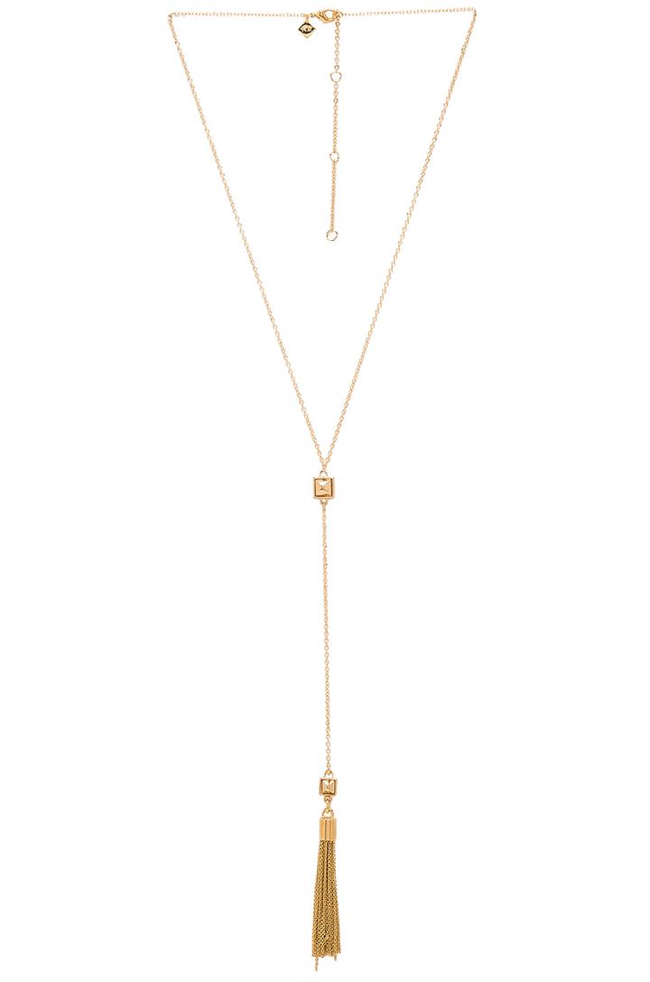 Stud Fringe Y Necklace