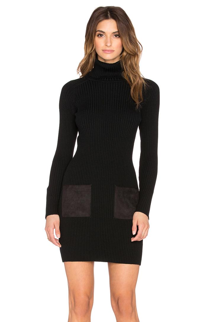 Slim Rib Suede Pocket Dress