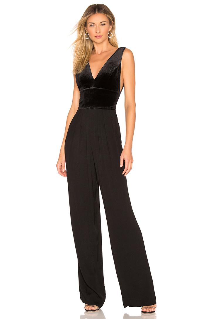 Black Liquid Velour Jumpsuit
