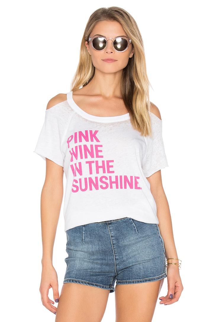 Pink Wine Cold Shoulder Tee