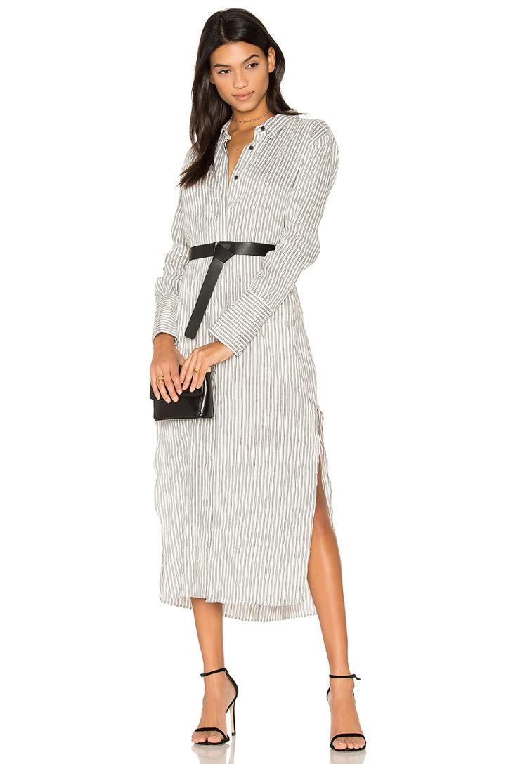 Pinstripe Maxi Shirt Dress