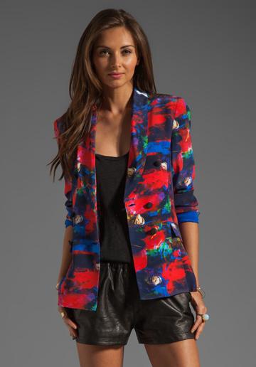 Max Fowles Double Breasted Blazer In Blue