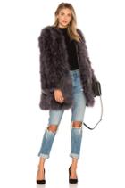 Collarless Feather Coat