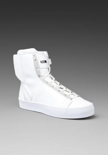 Adidas Slvr Slvr High Top Lace Sneaker In Run White