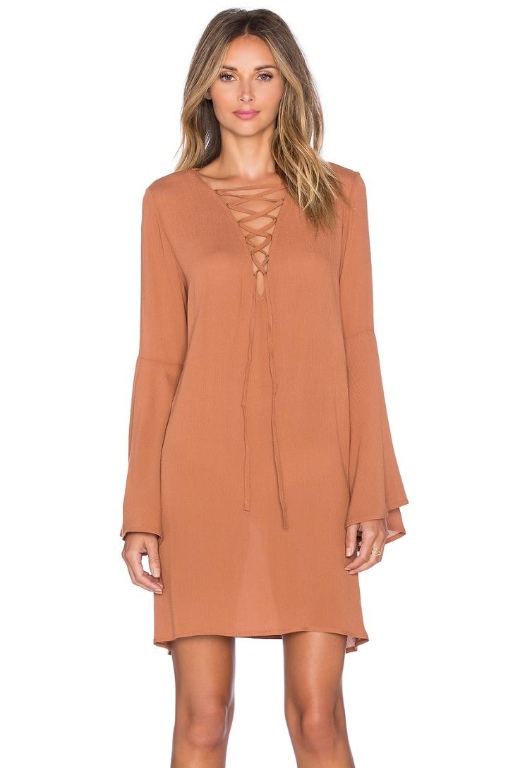 Lace Up Mini Shift Dress