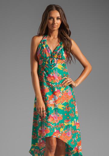 Nanette Lepore Kimono Floral Maxi Cover In Green