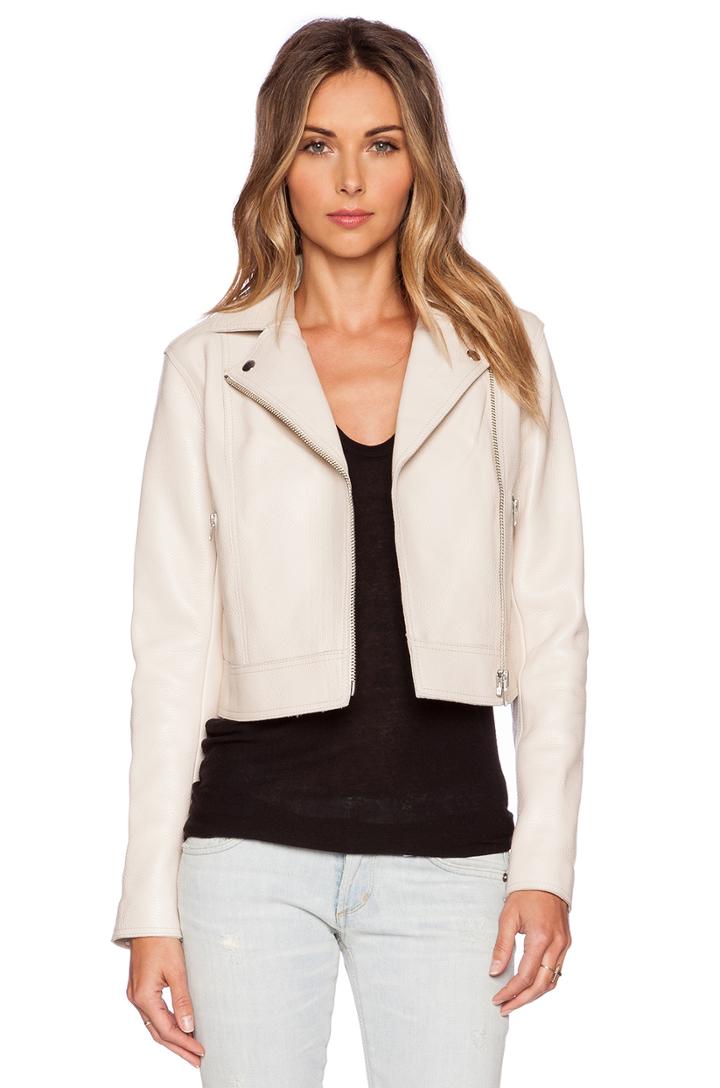 Pebbled Leather Moto Jacket
