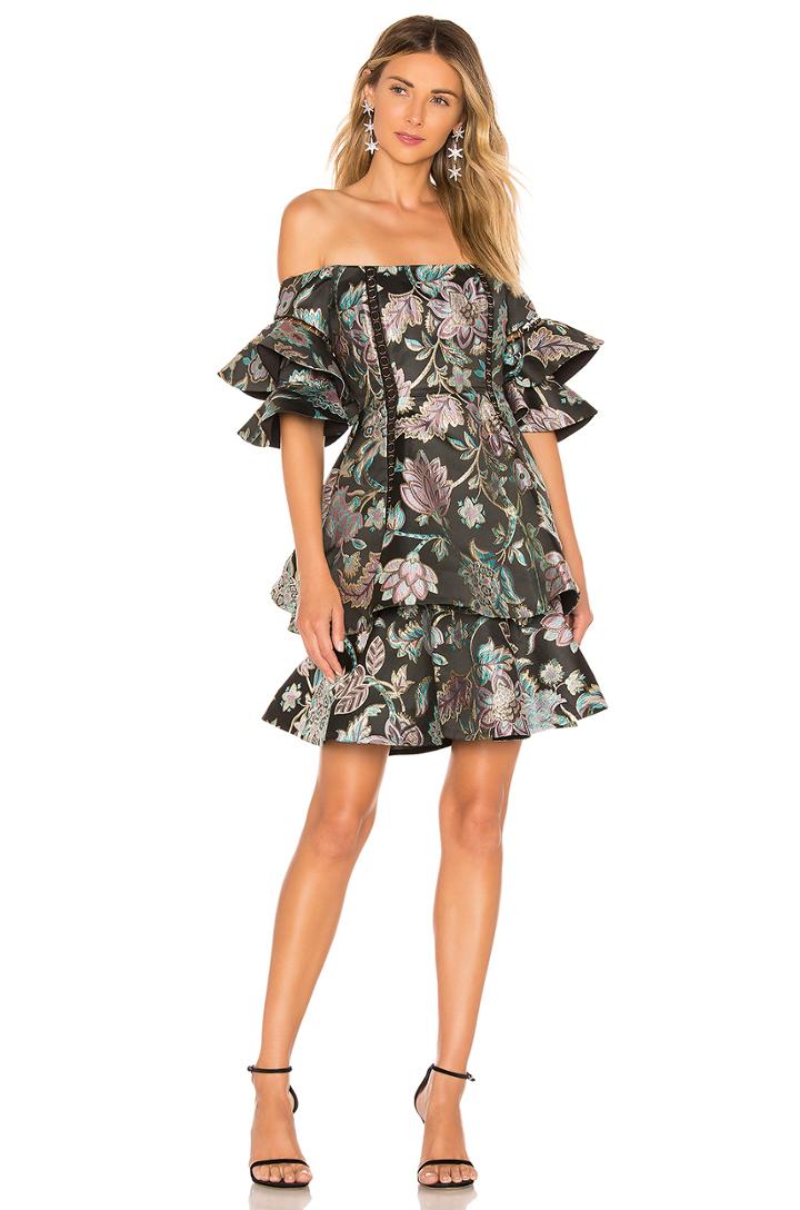 Oriental Jacquard Mini Dress