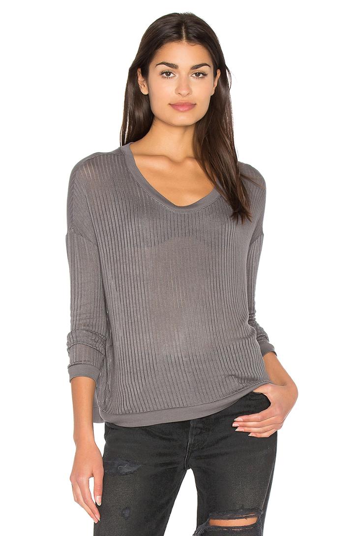 Sheer Rib Pullover Top