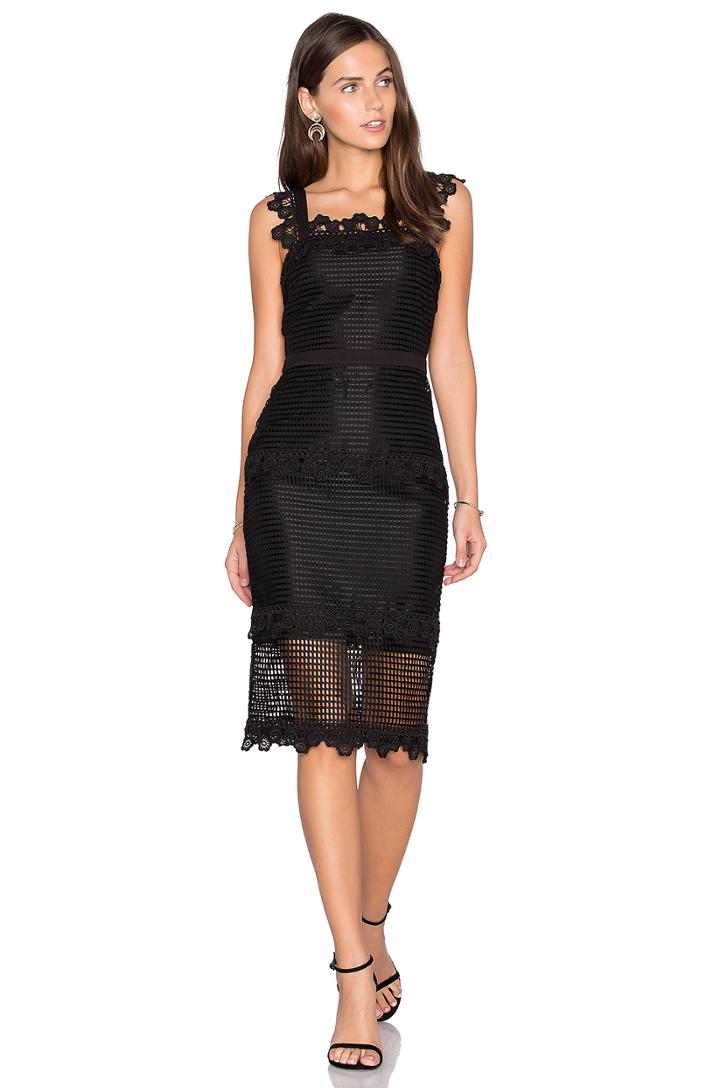 Sleeveless Lace Detail Midi Dress