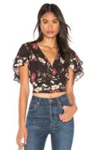 Floral Layered Tie Front Top