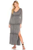 Long Sleeve V Neck Ruffle Tier Maxi
