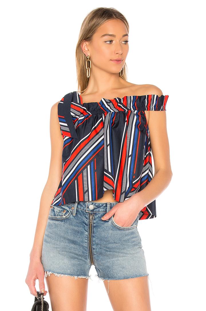 Tommy X Gigi Gigi Hadid Cotton Frill Top Ns