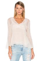 Long Sleeve Lace Pleat Top
