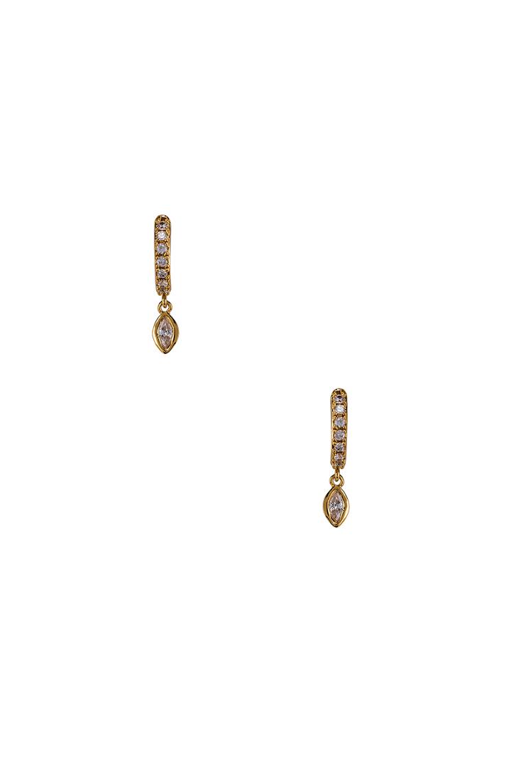 Cz Dangle Eye Mini Hoop Earrings