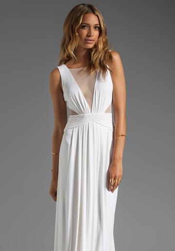 Bcbgmaxazria Cut Out Maxi Dress In White