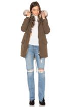 Full Wash Cargo Silver Fox Trim Coat