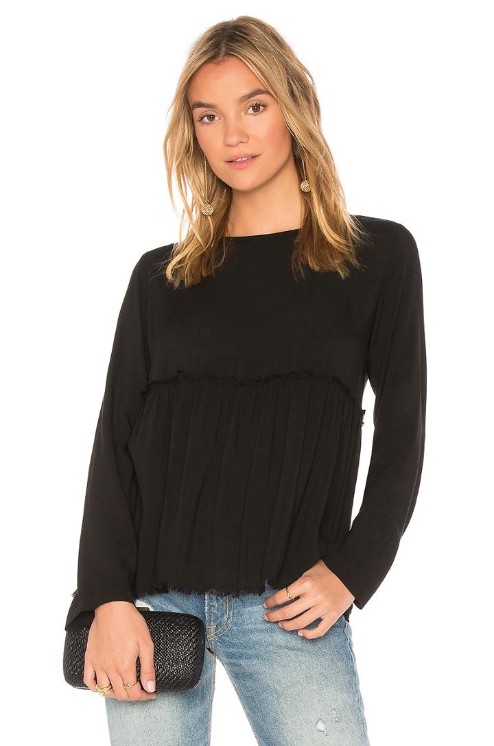 Ruffle Button Back Top