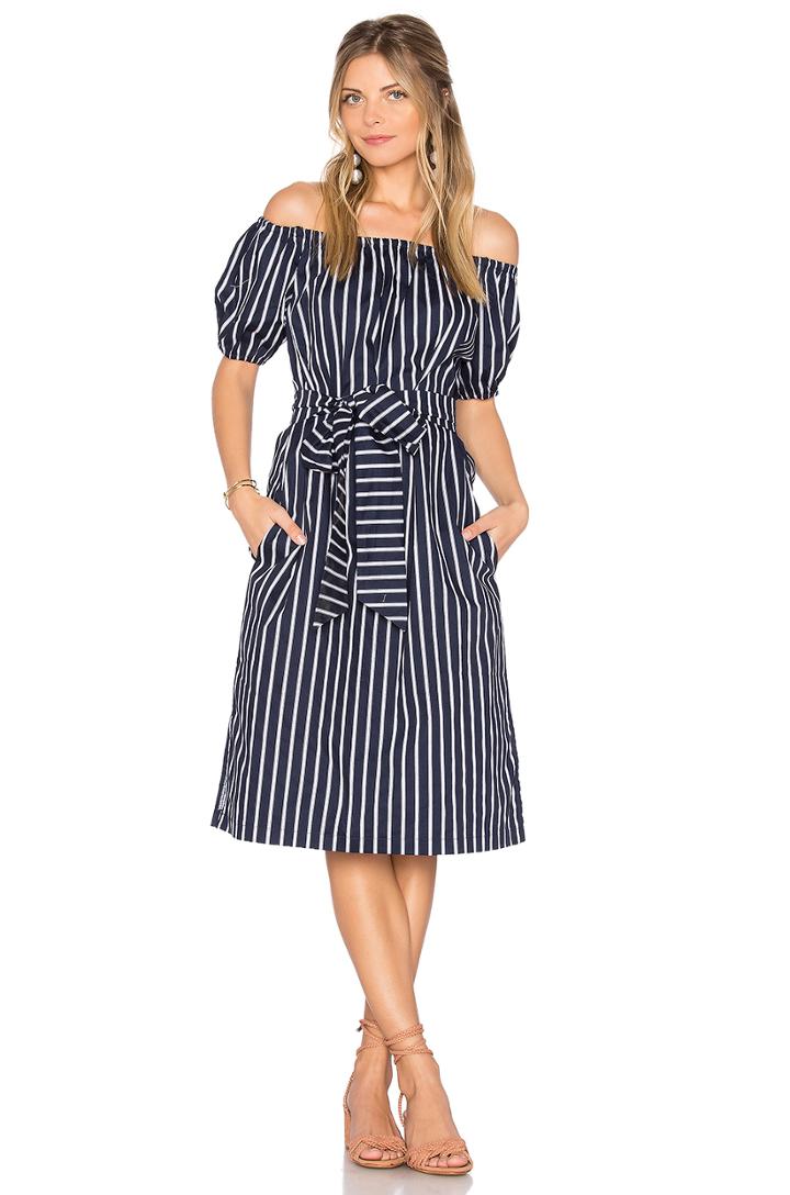 Stripe Off The Shoulder Dress