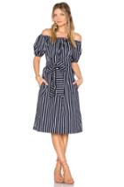 Stripe Off The Shoulder Dress