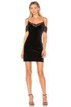 Velvet Lace Trim Mini Dress