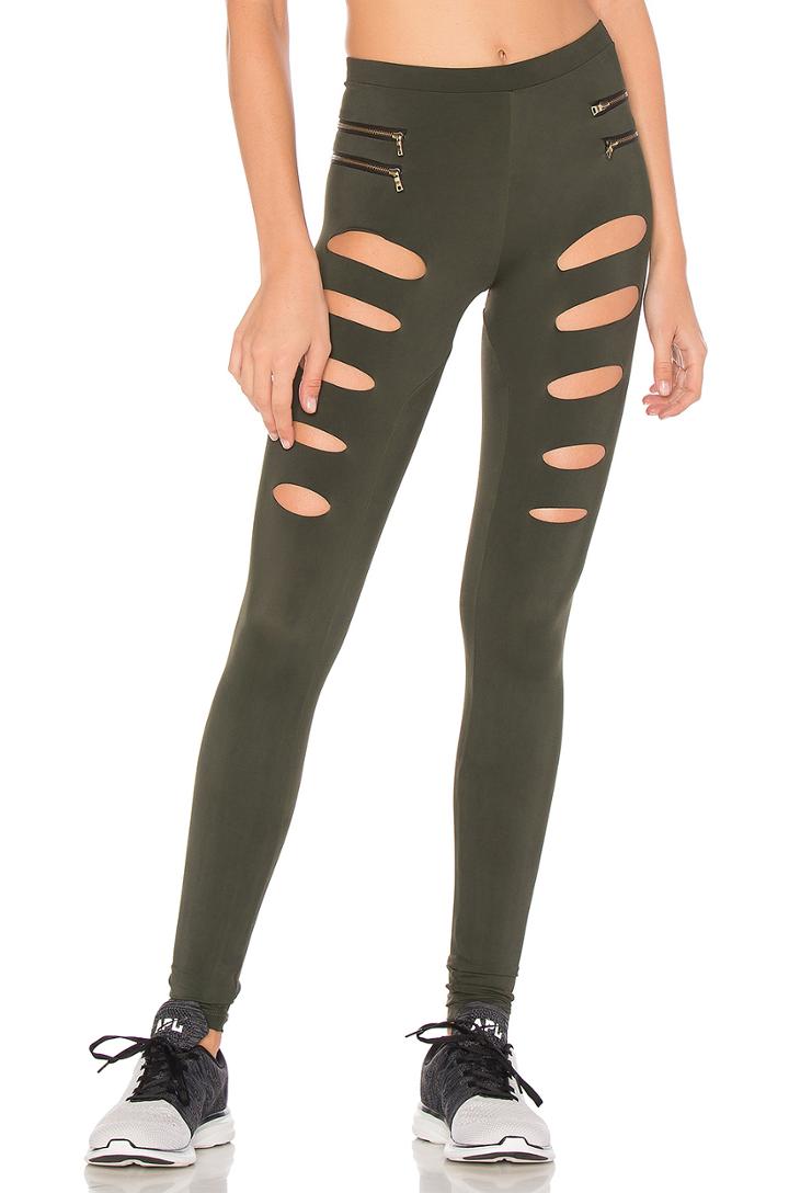 Fit Slashed Zipper Moto Legging