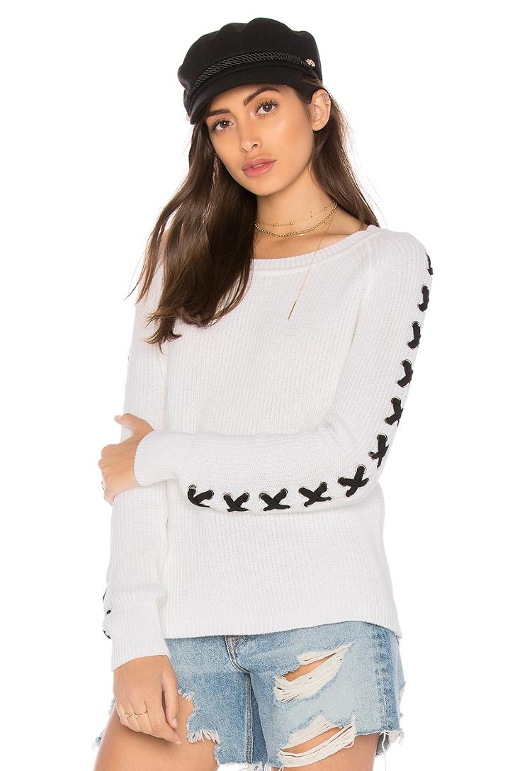 Lace Up Sleeve Sweater