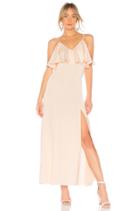 V Neck Ruffle Gown