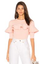 Cropped Ribbed Ruffle Top