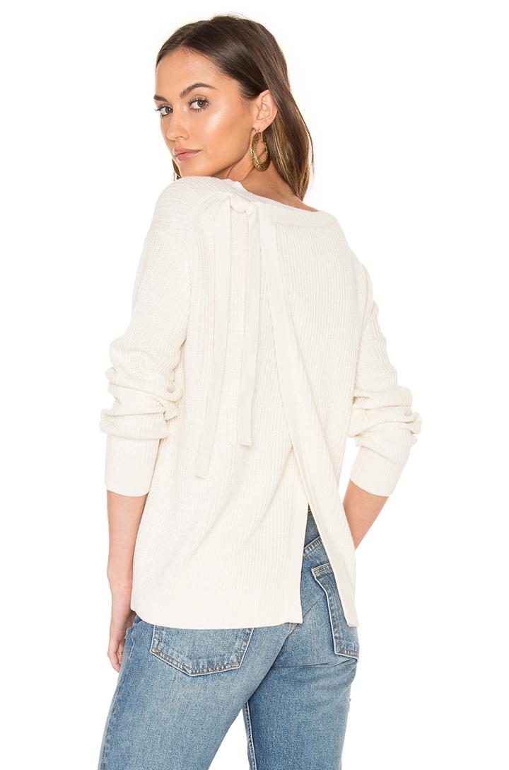 Long Sleeve Slit Back Sweater
